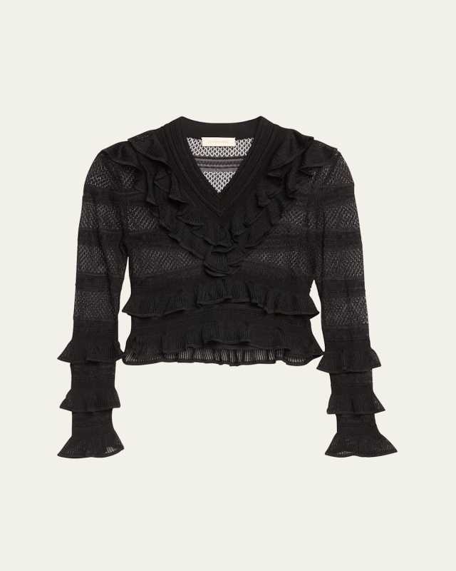Crush Frilled V-Neck Top